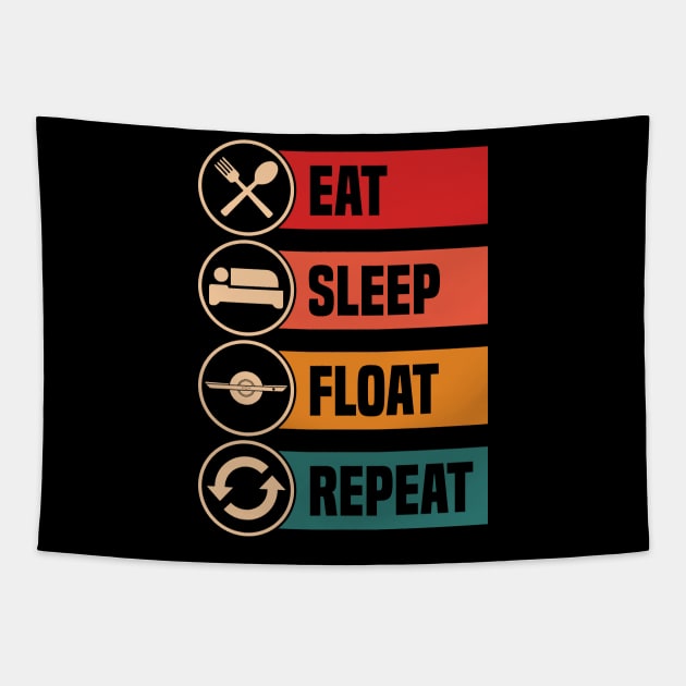 Eat Sleep Float Repeat Funny One Wheel Onewheel Float Life Tapestry by Funky Prints Merch