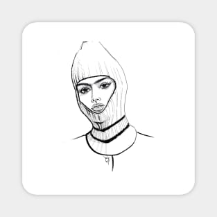 portrait fashion graphic art balaclava Magnet