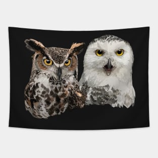 Snowy Owl and American Owl Tapestry