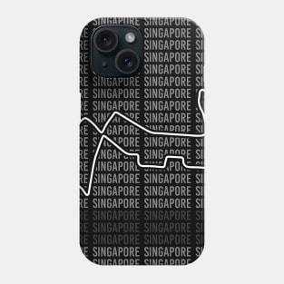 Singapore - F1 Circuit - Black and White Phone Case