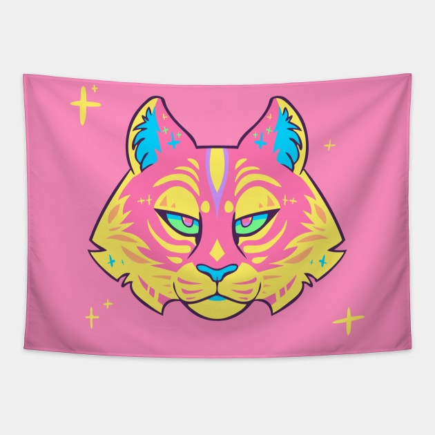 Pastel tiger Tapestry by Psychonautic