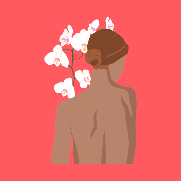 Woman With Orchid by JunkyDotCom