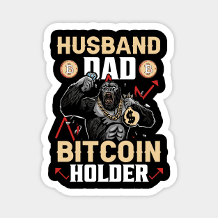 Husband Dad Bitcoin Holder Funny Crypto Gift for Men Magnet