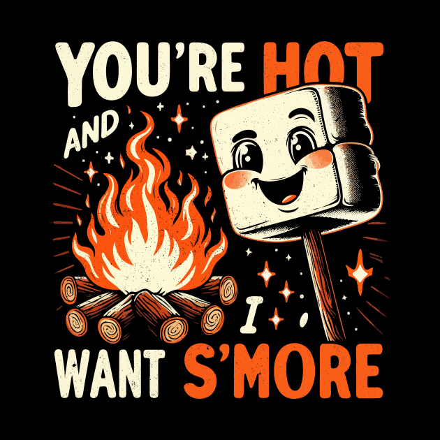 You're Hot - Cute Funny Smores - Vintage Camping Life by QuirkyInk