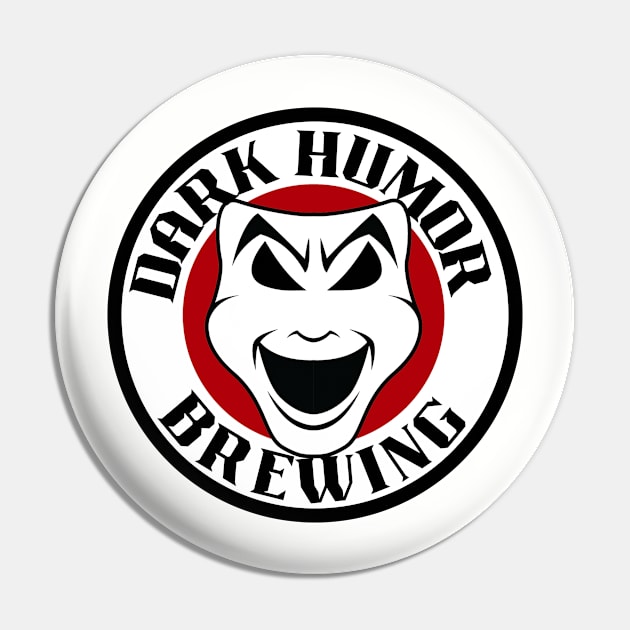 Dark Humor Brewing White Logo Pin by hastings1210