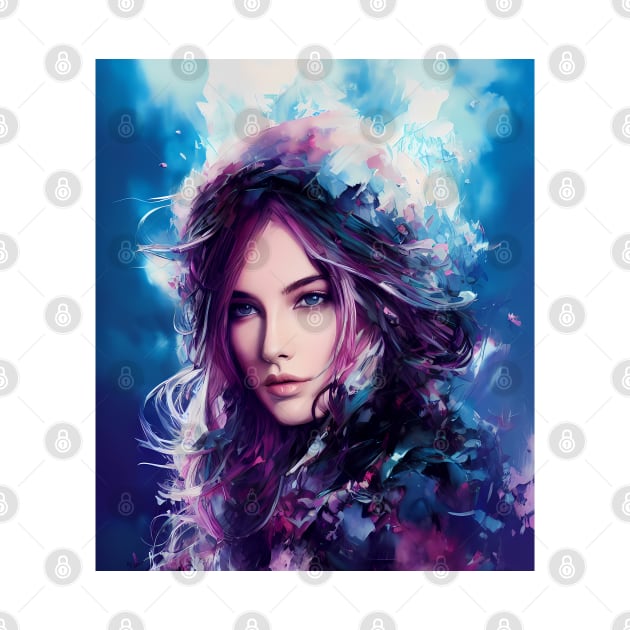 Vibrant Ice Beautiful Young Woman Color Smear Abstract by InfinitelyPink