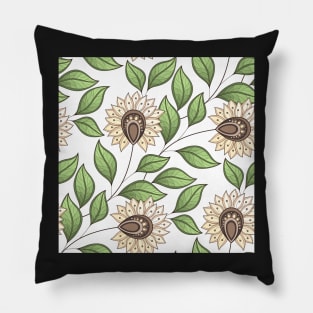Spring Pattern with Floral Motifs Pillow