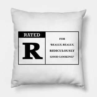 Rated R clear BLACK Pillow