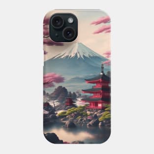 Serene Mount Fuji Sunset - Peaceful River Scenery Phone Case