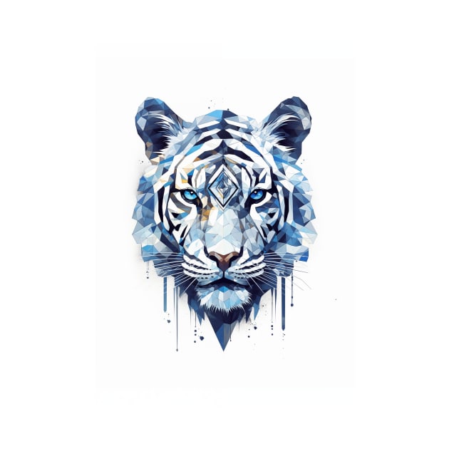 Poly Art White Tiger by Durro