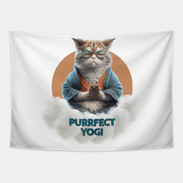 Perfect Yogi Cat Tapestry by JusstTees