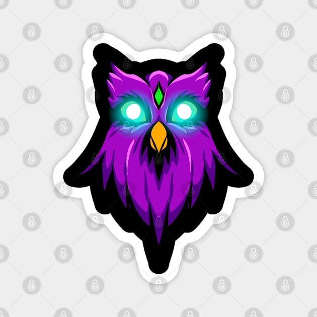 owl with glowing eyes Magnet by Brown777