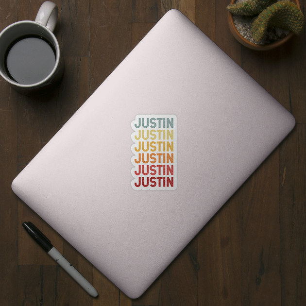 Justin Name Vintage Retro Gift Named Justin - Justin - Sticker