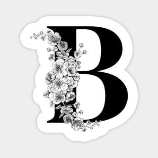 B alphabet Botanical cherry blossom sakura flowers Magnet