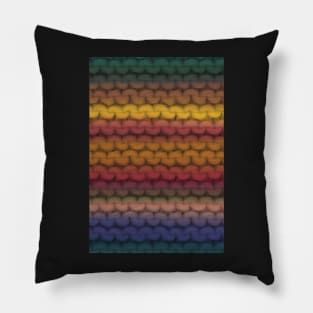 Autumn colors in a knitted pattern Pillow