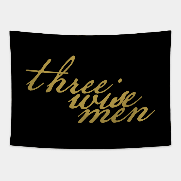 Three Wise Men Christmas Gift Typography Tapestry by ellenhenryart