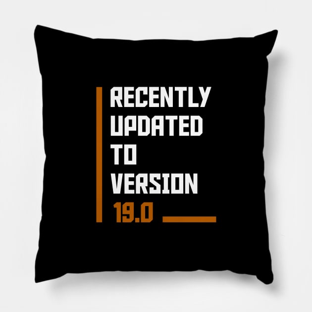 Recently Updated To Version 19 years old birthday Pillow by hoopoe