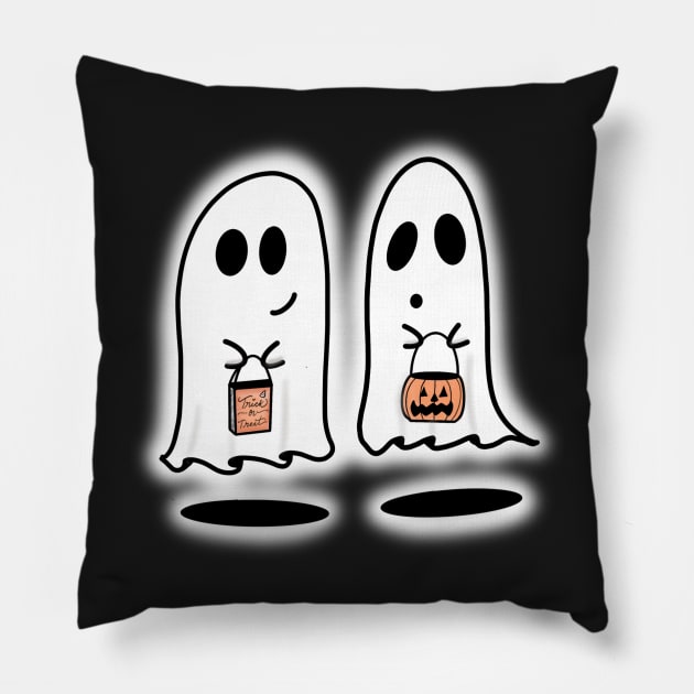 Ghost friends Pillow by Bite Back Sticker Co.