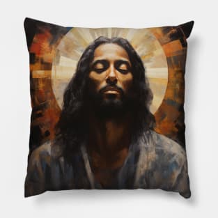 African American Art Black Jesus Christ in Prayer Pillow