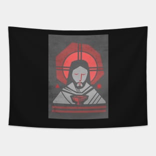 Jesus Christ Face and Eucharist symbol Tapestry