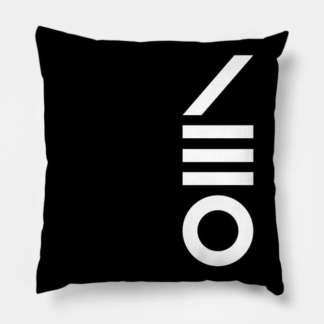 Piston Glyph White Pillow by y30man5