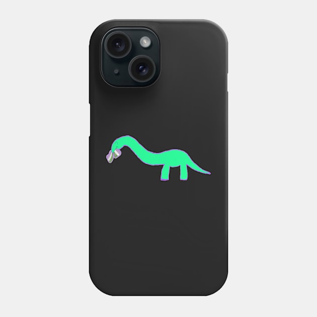 Long neck Dino with gender queer pride Phone Case by system51