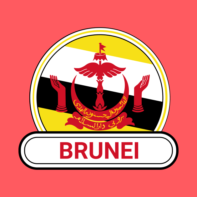 Brunei Country Badge - Brunei Flag by Yesteeyear