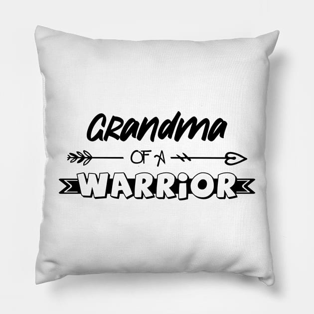 Grandma of a Little Warrior shirt, Little warrior shirt, Cancer Survivor shirt, Grandma t shirt, Grandma of a Strong Kid shirt, Cancer Awareness Pillow by GShow