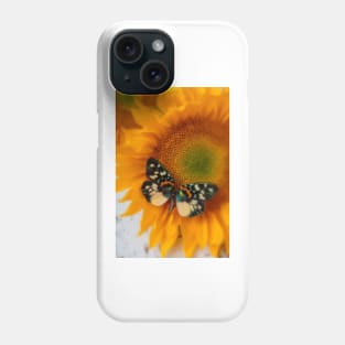 Iridescent Butterfly On Sunflower Phone Case