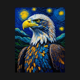 Bald eagle in starry night T-Shirt