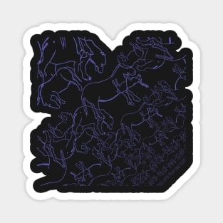 Paleolithic Bear, Horse and others Purple version Magnet