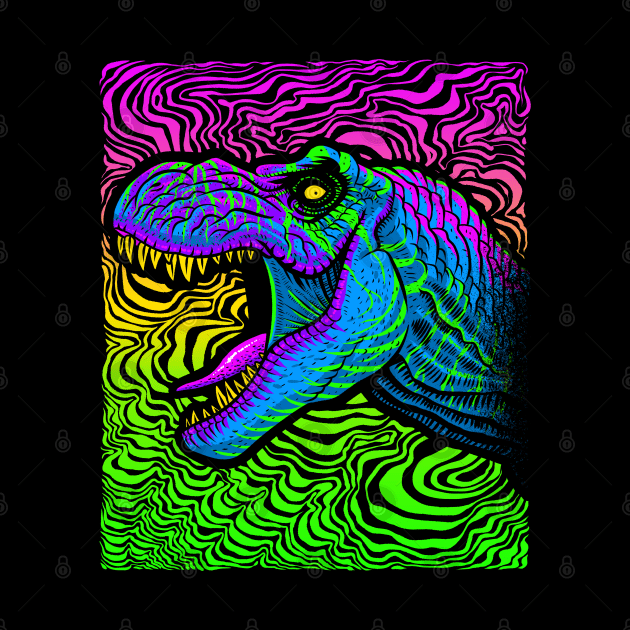 Tyrannosaurus Rex Psychedelic by albertocubatas