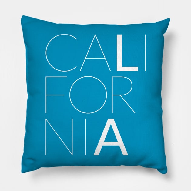 L.A. California (Azure) Pillow by VectorVectoria