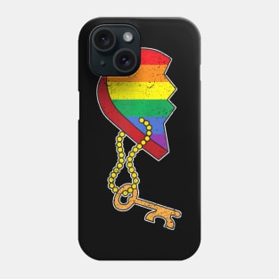 Matching Half Heart Gay Pride Lgbt Q Flag Couple Lock Love Phone Case