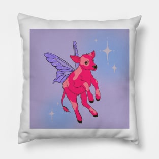 Bright pink fairy cow Pillow