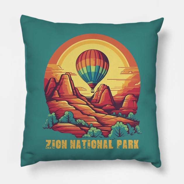 Zion National Park Pillow by GreenMary Design