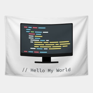 Hello My World Tapestry