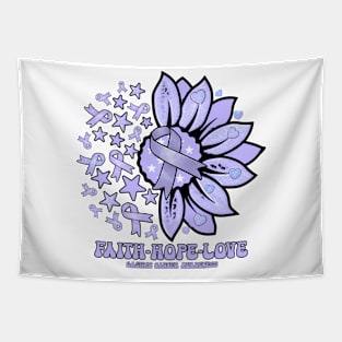 Gastric Cancer Awareness - Faith love hope sunflower ribbon Tapestry