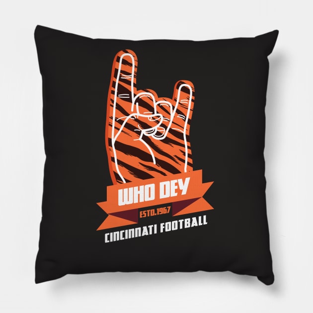 WHO DEY BENGALS Super Bowl Run 2022 Pillow by BooTeeQue