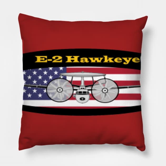 E-2 Hawkeye with U. S. Flag Pillow by Airdale Navy