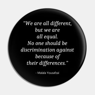 Quote About Zero Discrimination Day Pin