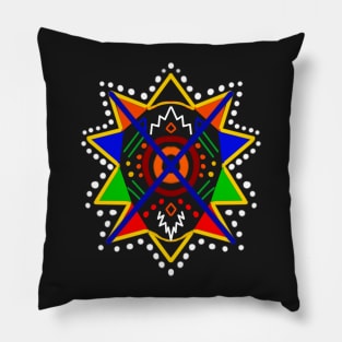 Kente inspired mandala Kente Kinte cloth traditional indigenous pattern design inspired by Ghanaian kenten weaving Pillow