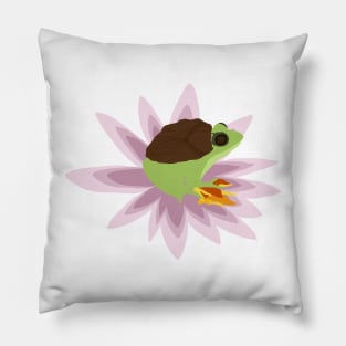 Frog on a flower Pillow