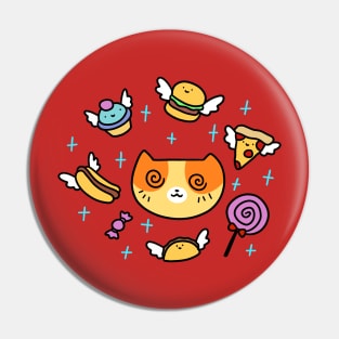 Hypnotized Junk Food Cat Pin