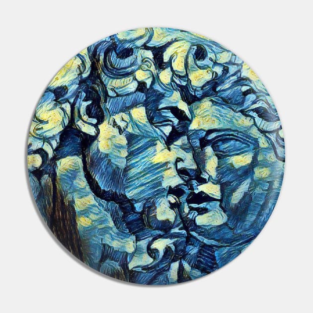 David of Michelangelo Van Gogh Style Pin by todos