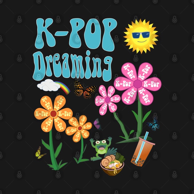 K-POP Dreaming with flowers, clouds and rainbow by WhatTheKpop