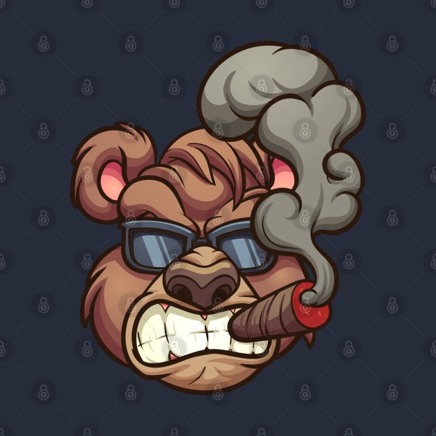 Angry smoking bear by memoangeles
