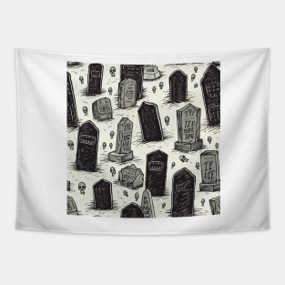 Halloween Decorations 28 - Graveyard/Tombstones Tapestry