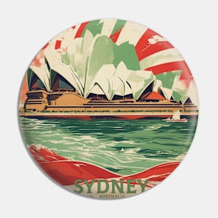 Sydney Opera House Australia Vintage Travel Poster Tourism Pin