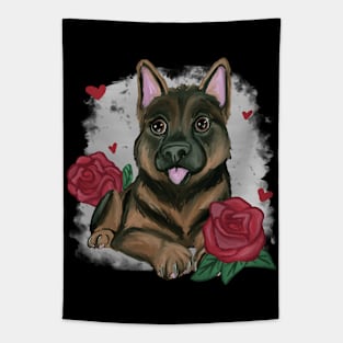 German shepherd puppy love Tapestry